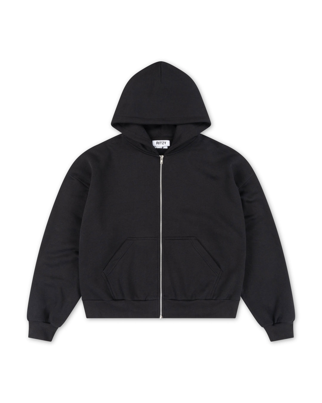 Everyday Boxy Zip Hoodie - Black – Ritzy Lifestyle