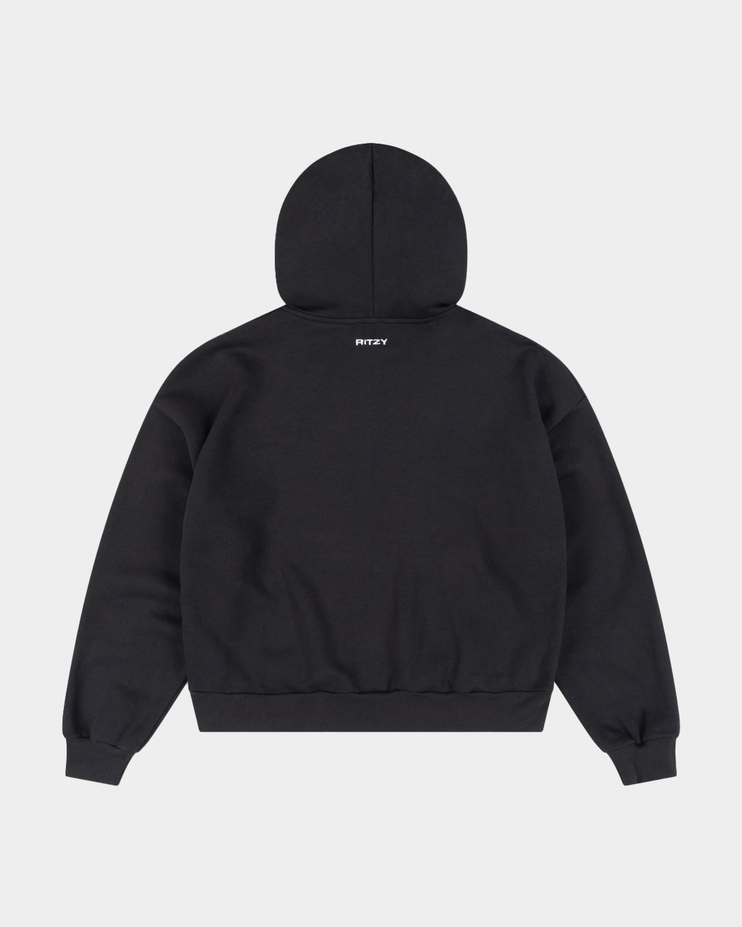 Everyday Boxy Zip Hoodie - Black - Ritzy Lifestyle