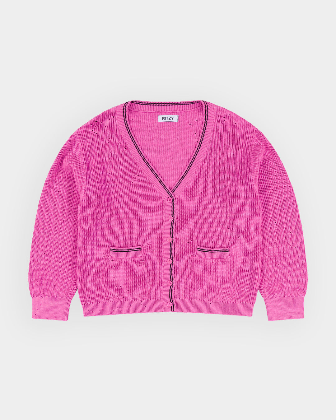 Grunge Cardigan - Hot Pink - Ritzy Lifestyle