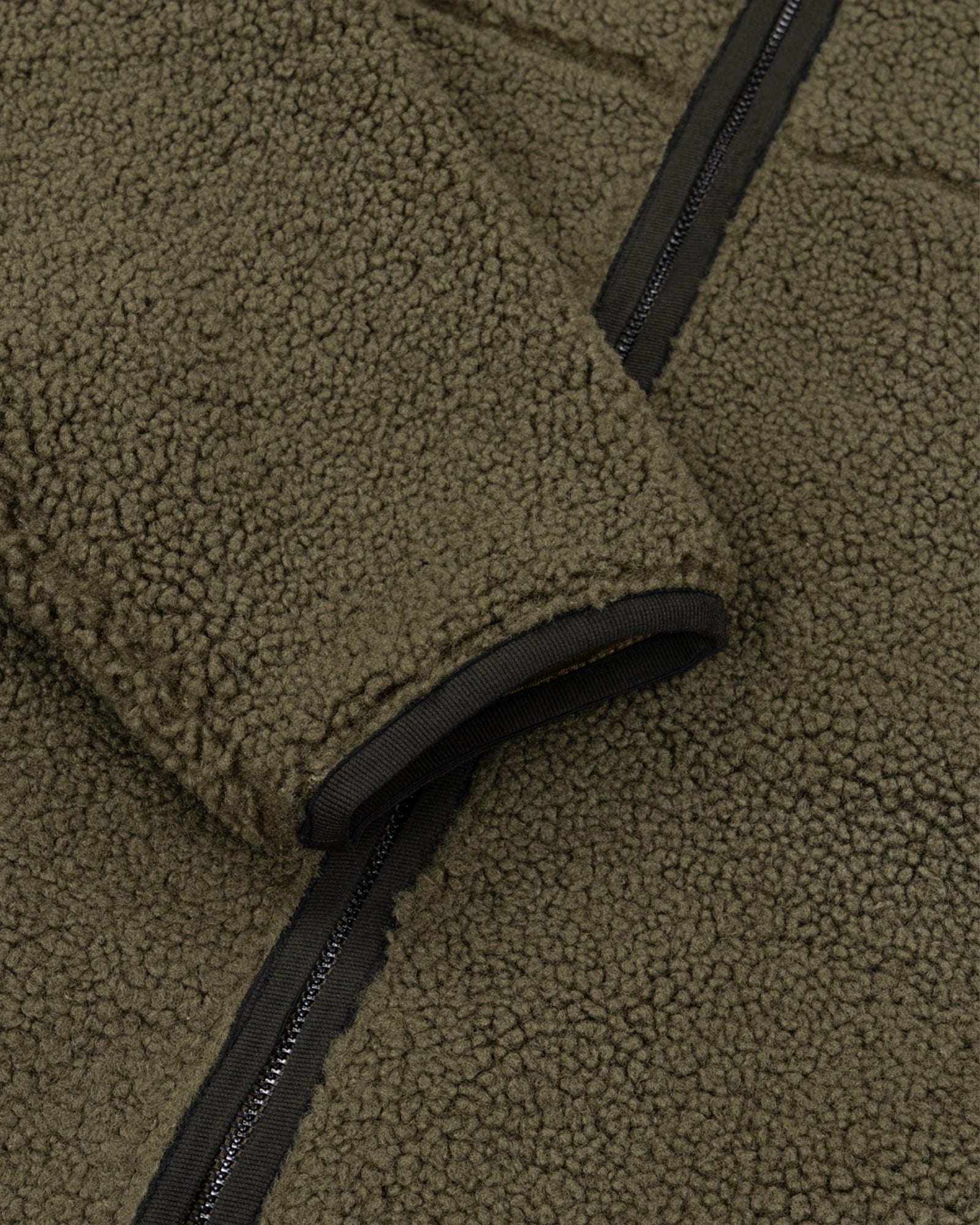 Deep Pile Fleece Jacket - Military Green - Ritzy Lifestyle