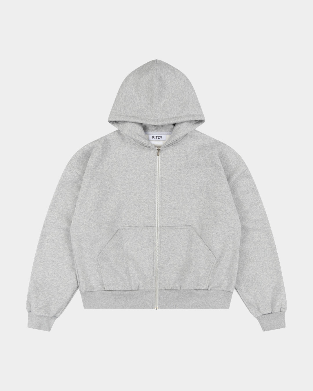 Everyday Boxy Zip Hoodie - Grey - Ritzy Lifestyle