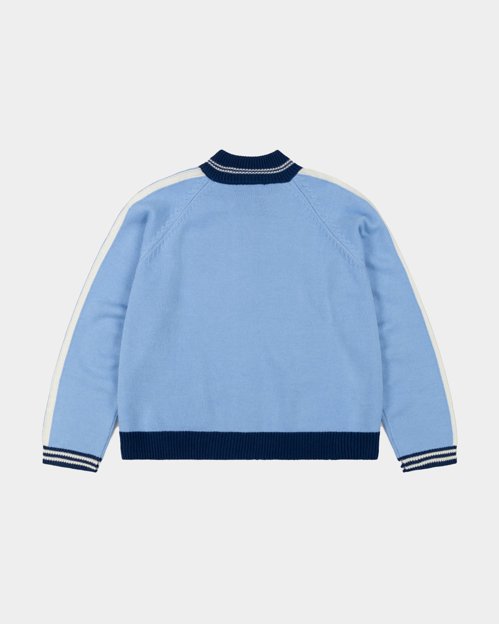 Knit Track Jacket - Powder Blue - Ritzy Lifestyle