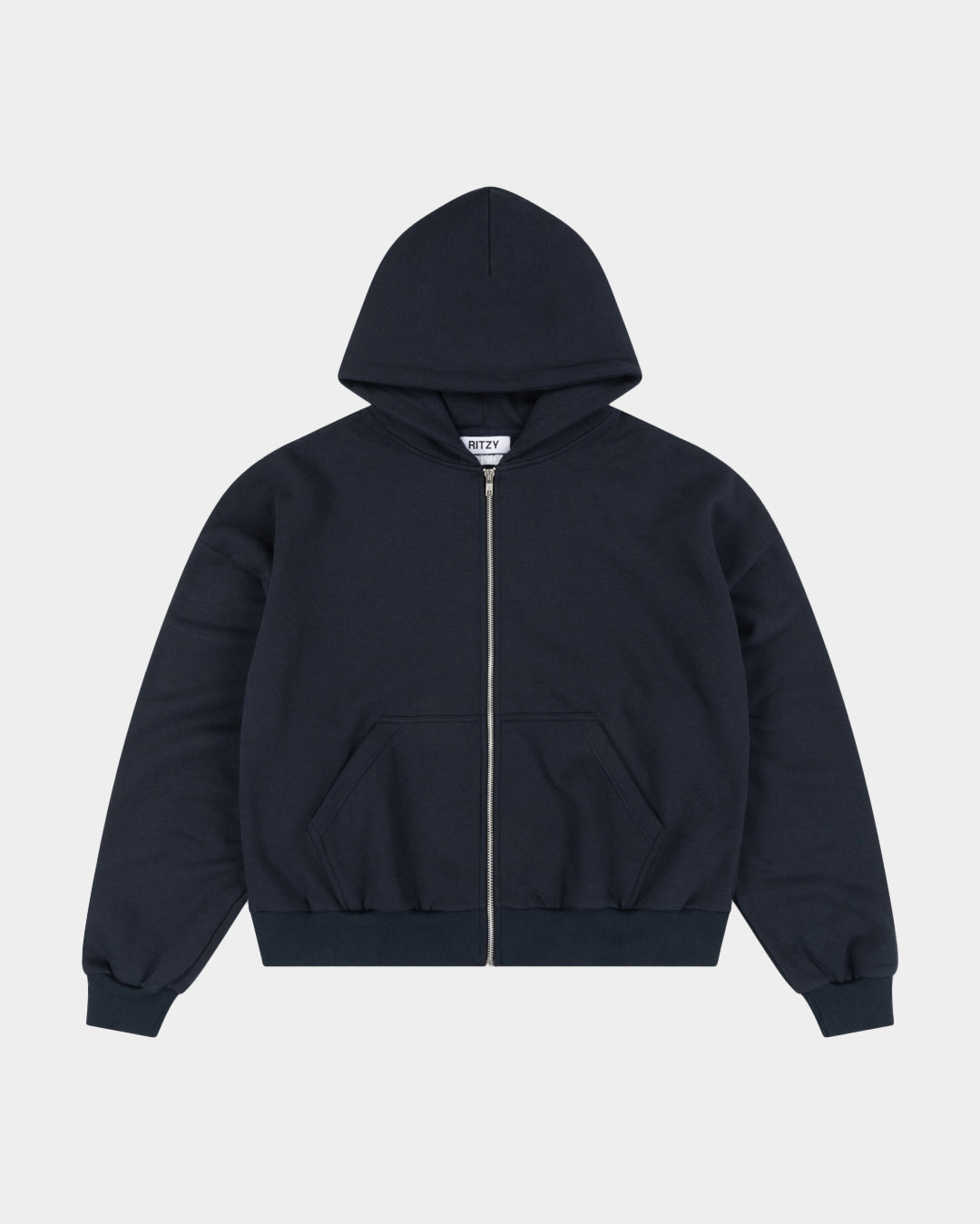 Everyday Boxy Zip Hoodie - Navy - Ritzy Lifestyle