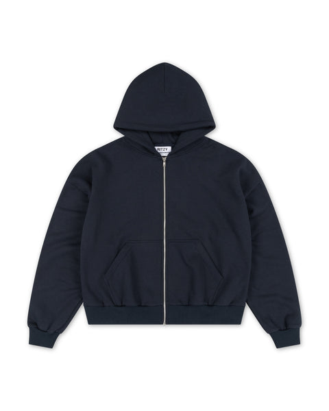 Everyday Boxy Zip Hoodie - Navy – Ritzy Lifestyle