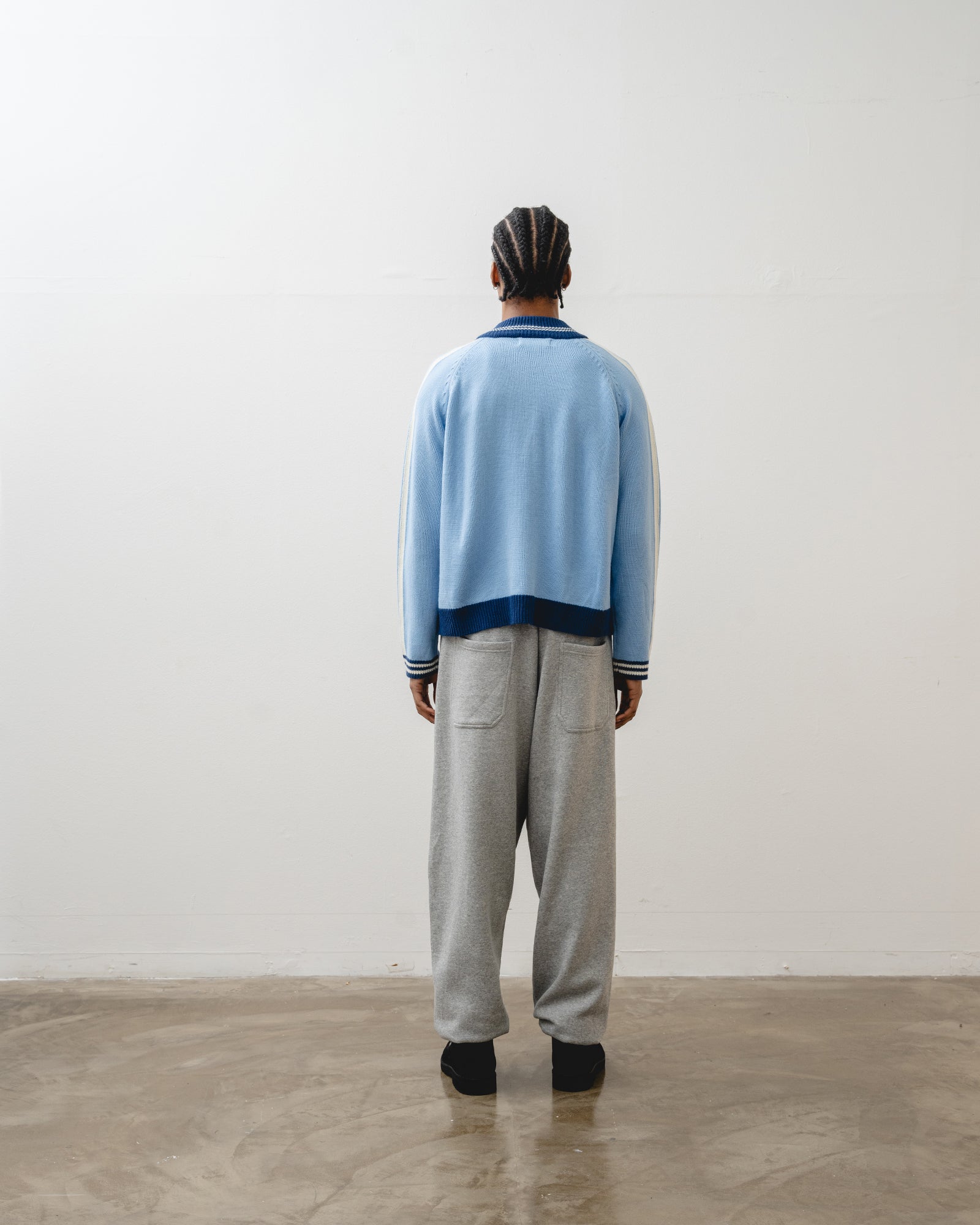 Knit Track Jacket - Powder Blue - Ritzy Lifestyle