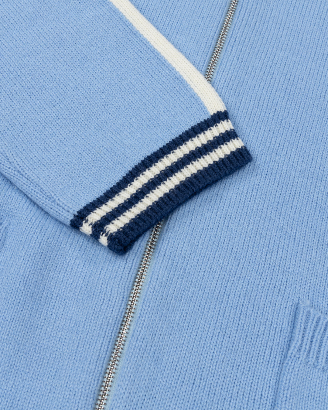 Knit Track Jacket - Powder Blue - Ritzy Lifestyle