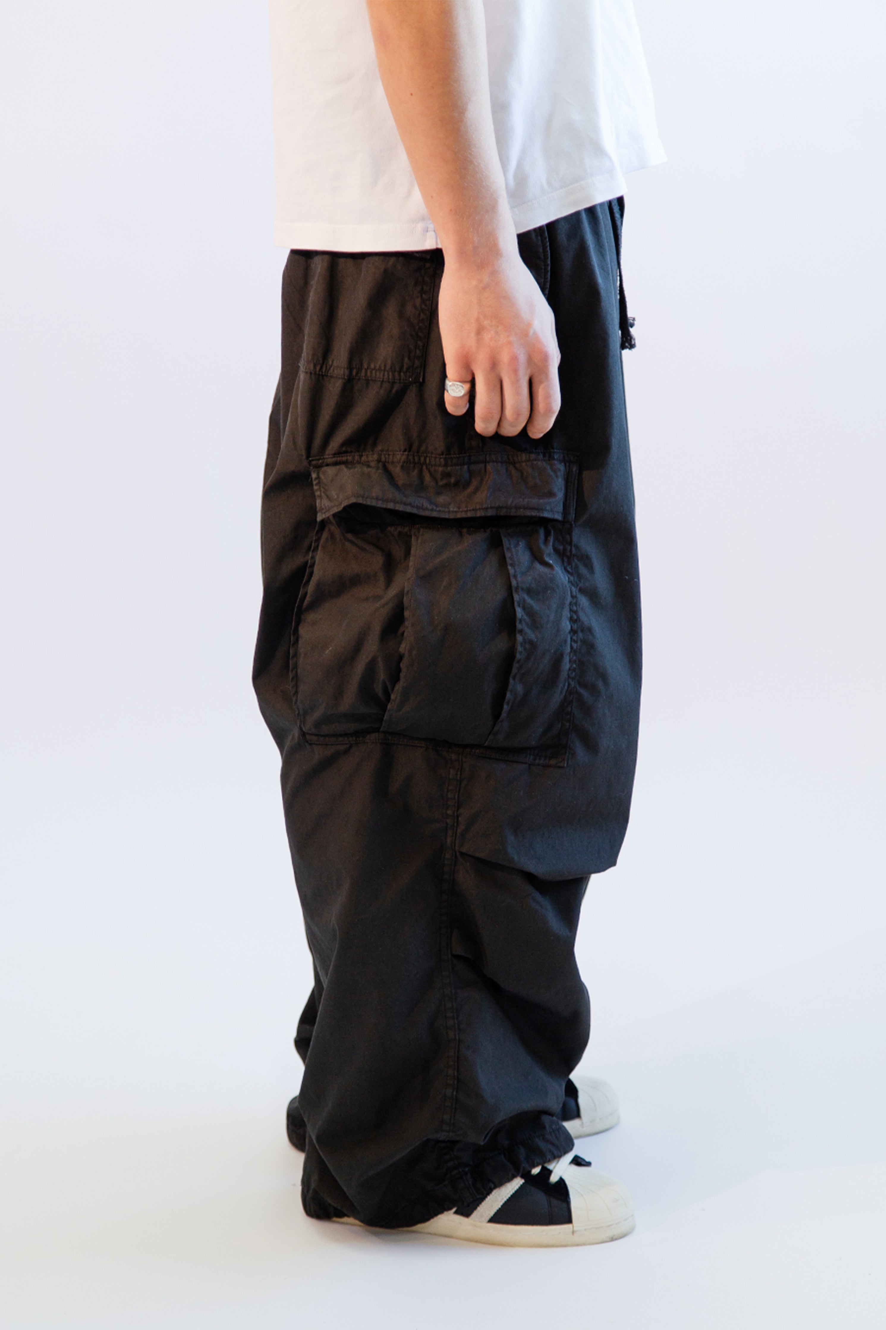 Parachute Cargos - Midnight Black - Ritzy Lifestyle