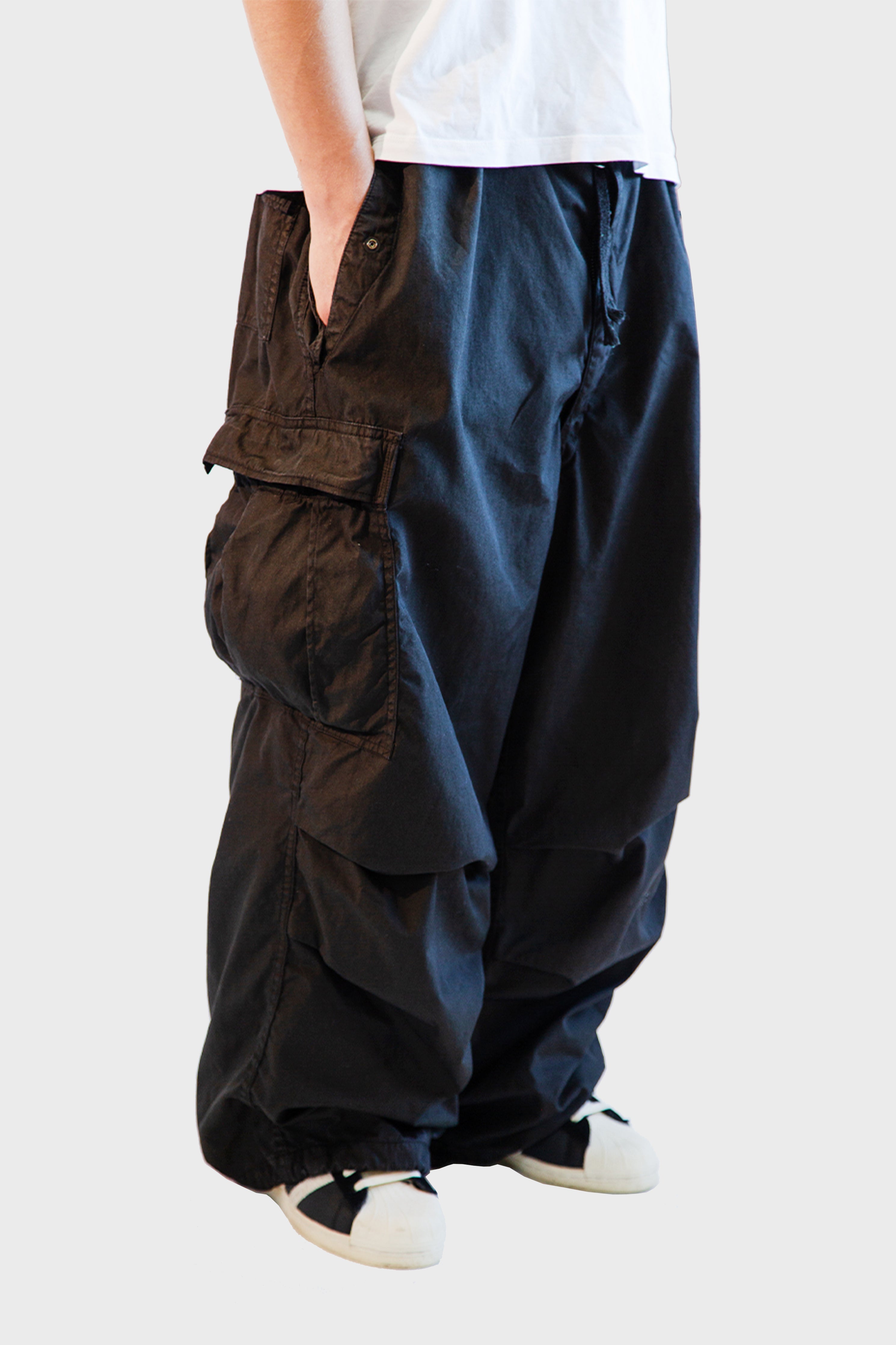 Parachute Cargos - Midnight Black - Ritzy Lifestyle